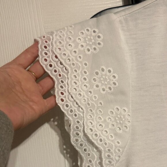 SHEIN White Eyelet Sleeve Top - Picture 3 of 3